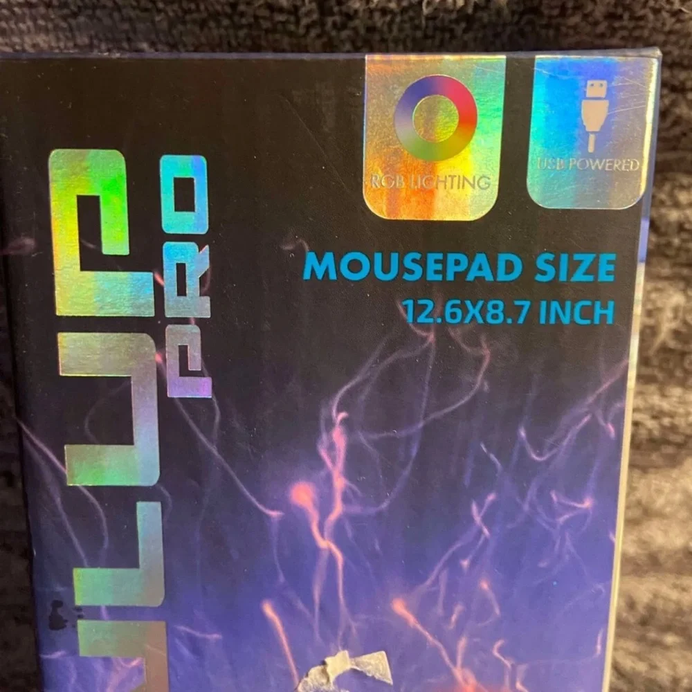 RGB Gaming Mousepad - Black with Multi-Color Edge Lighting